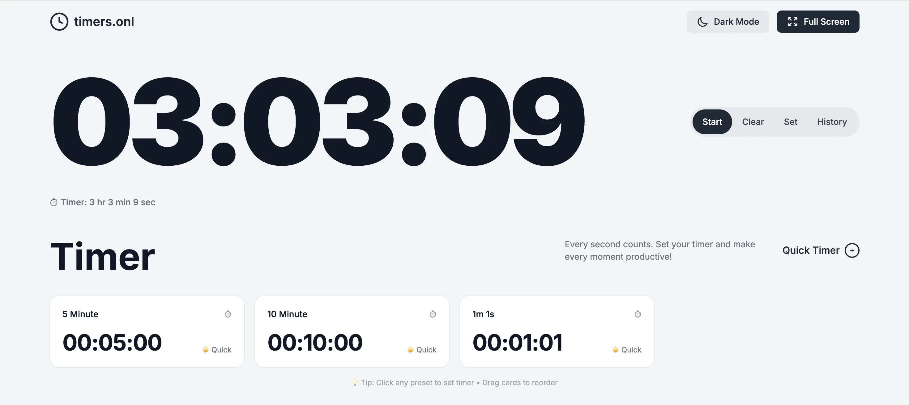timers.onl Timer Screenshot